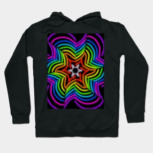 Neon Rainbow Star Hoodie